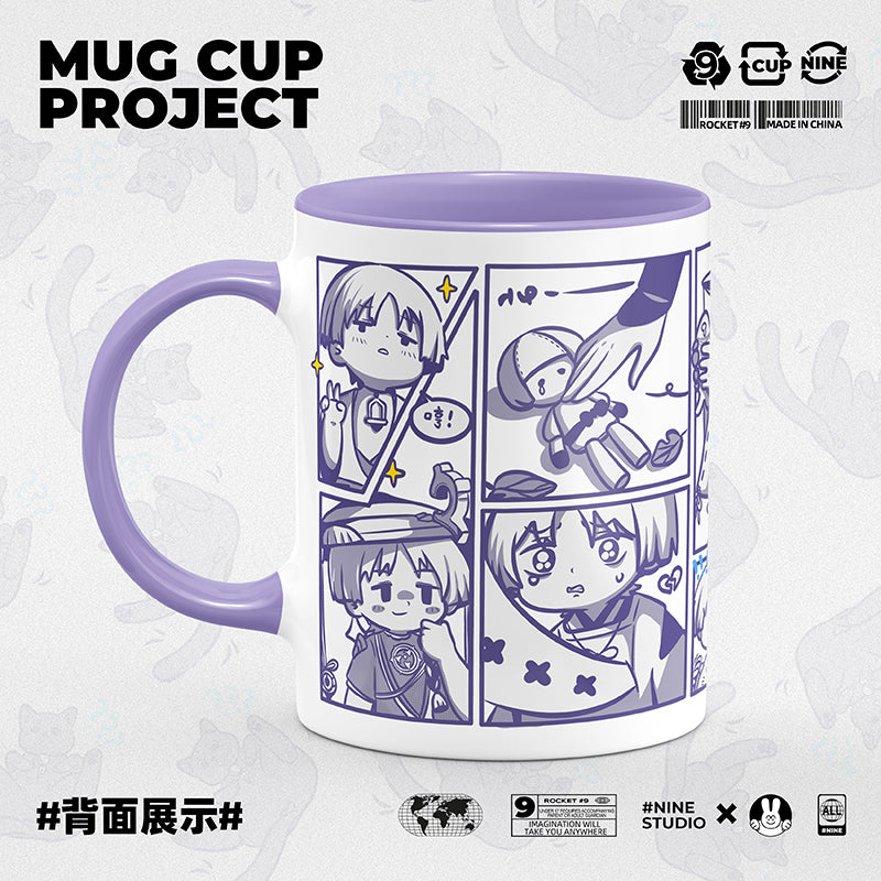 Genshin Impact Comic Style Cute Character Ceramics Mug - Wanderer (Cat) - Teyvat Tavern - Genshin Merch